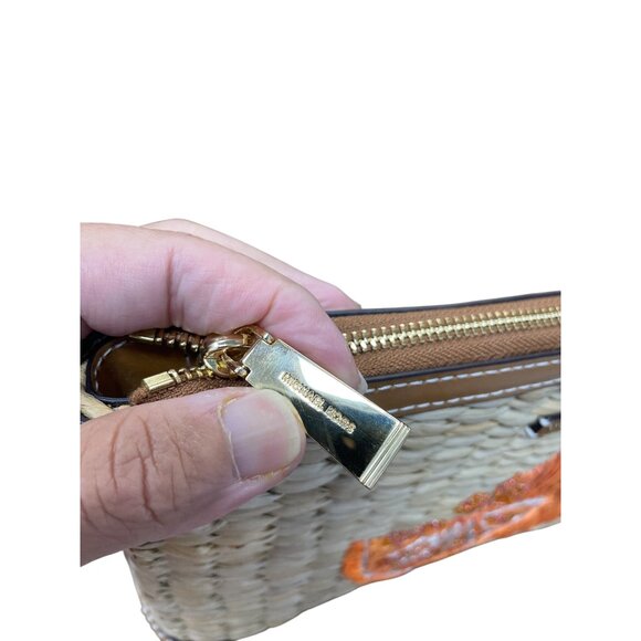 Michael Kors Womens Straw Leather Embroidered Citrus Limited Wristlet SKU 9223 - Picture 13 of 16